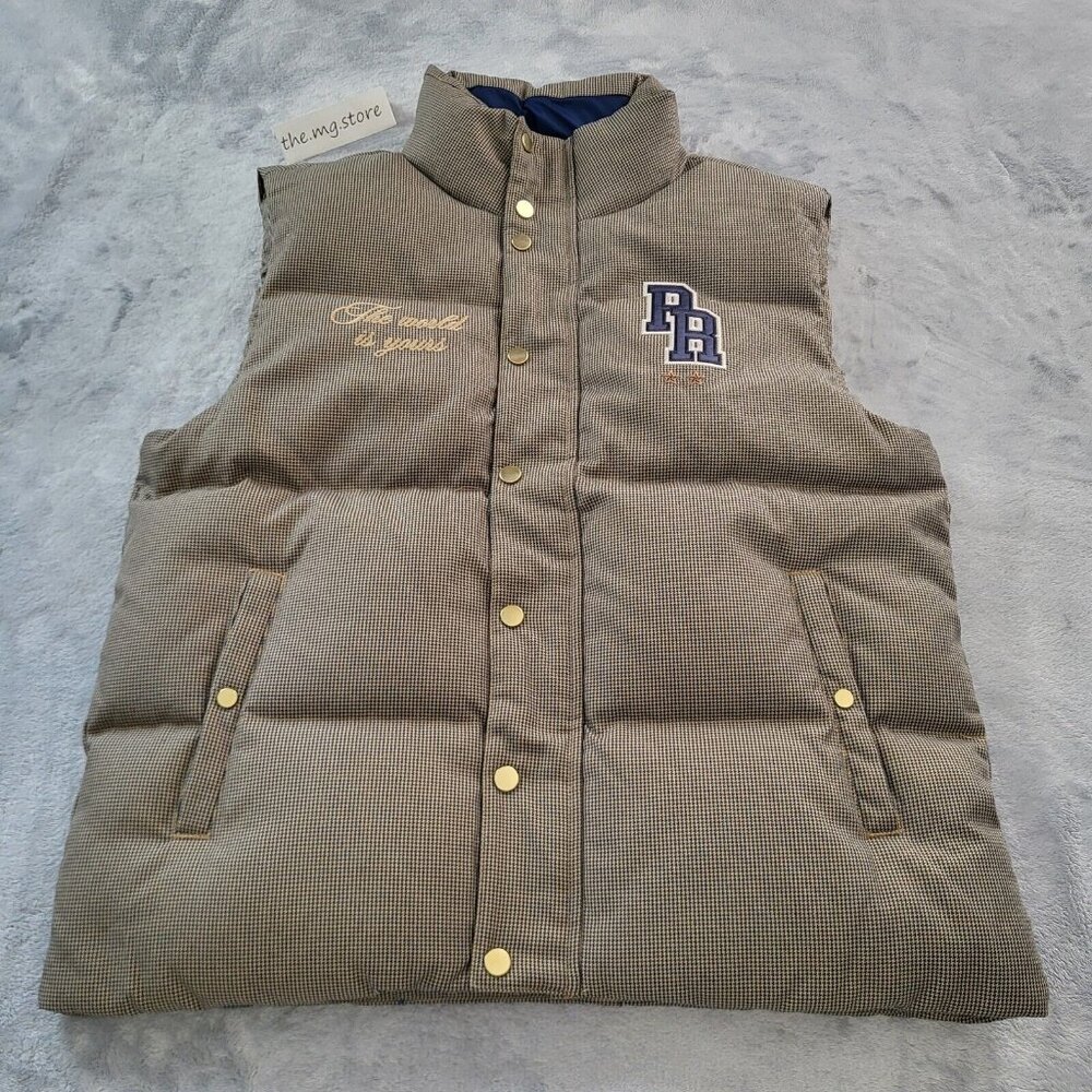 Puma X Rhuigi Rhude Full Zip Duck Down Puffer Vest Mens Persian Blue Size Medium